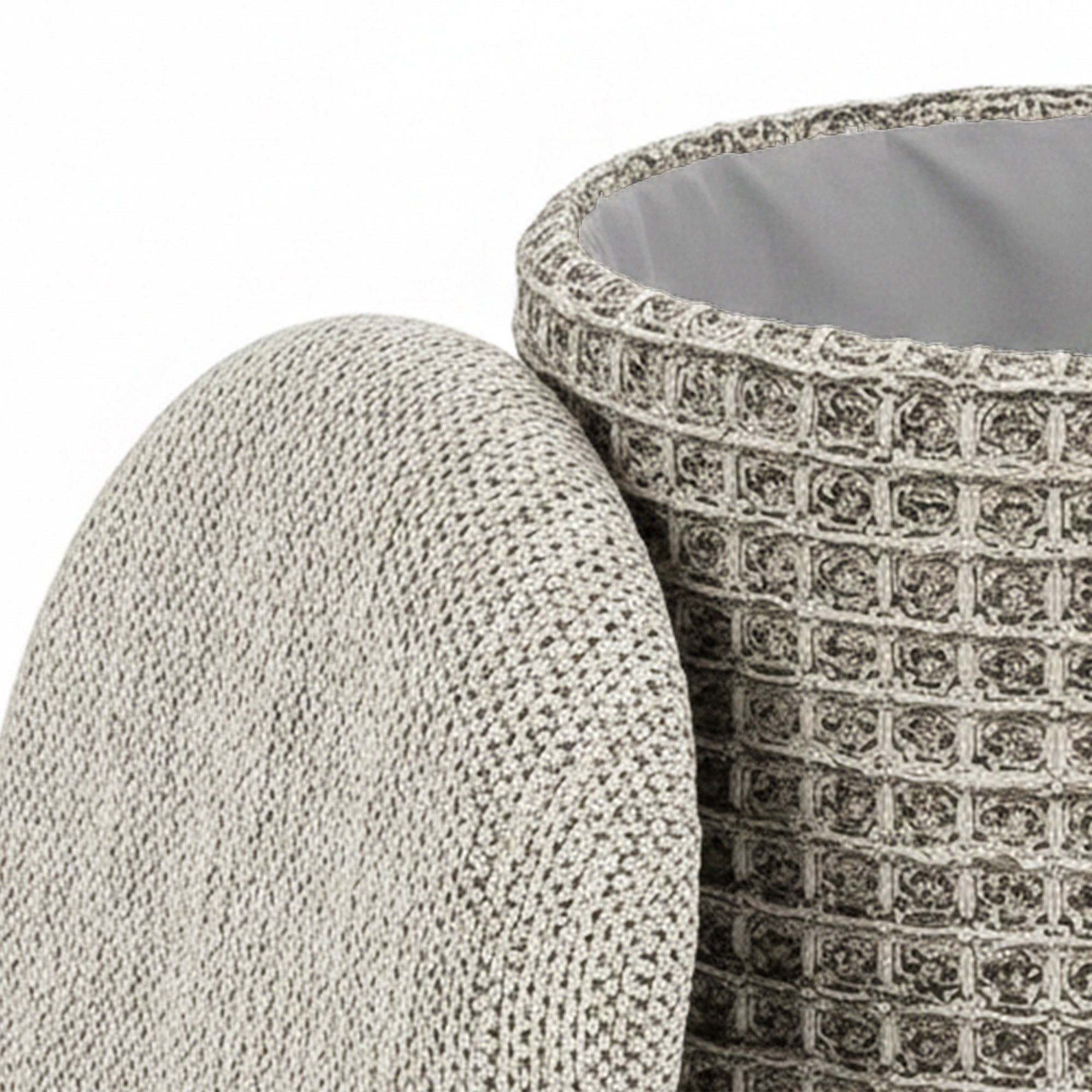 Indigo Round Storage Ottoman