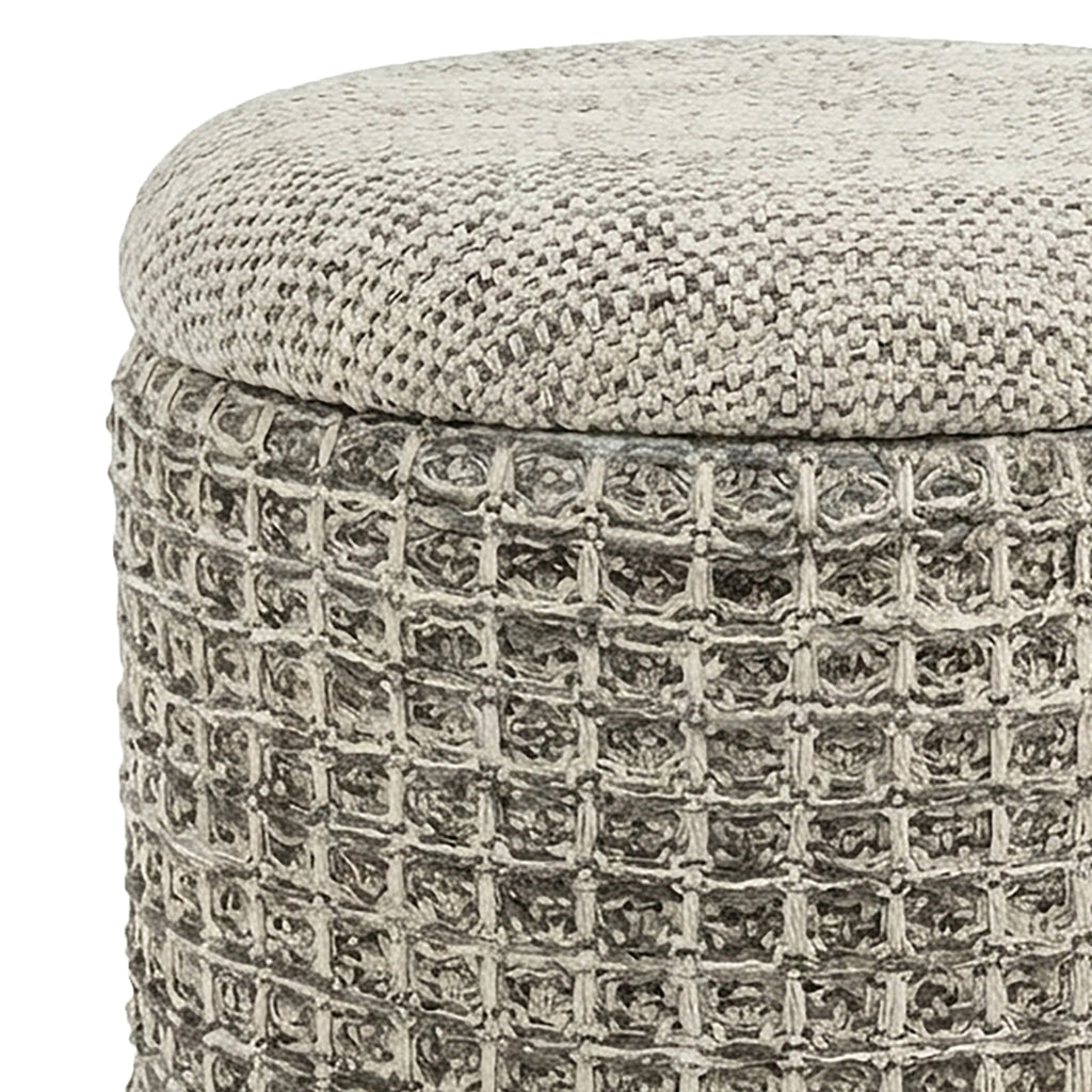 Indigo Round Storage Ottoman