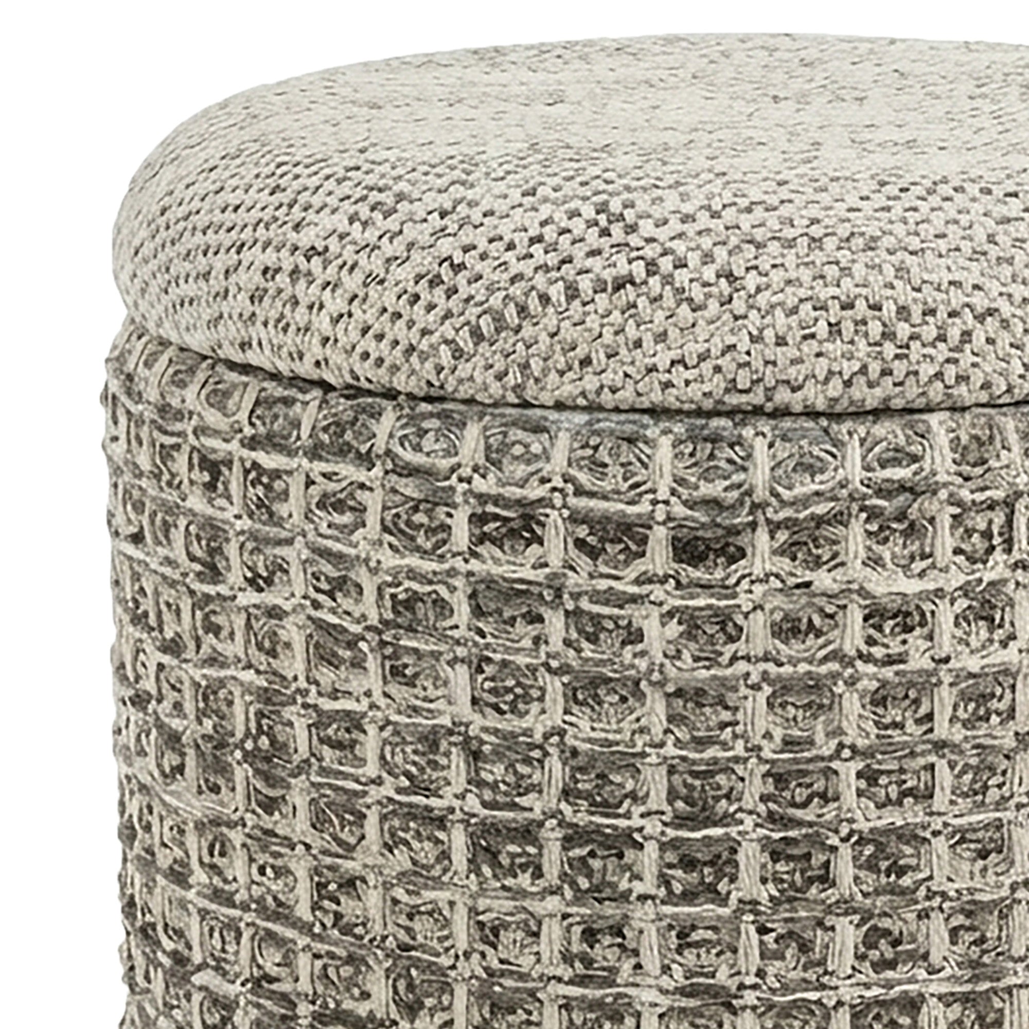 Indigo Round Storage Ottoman