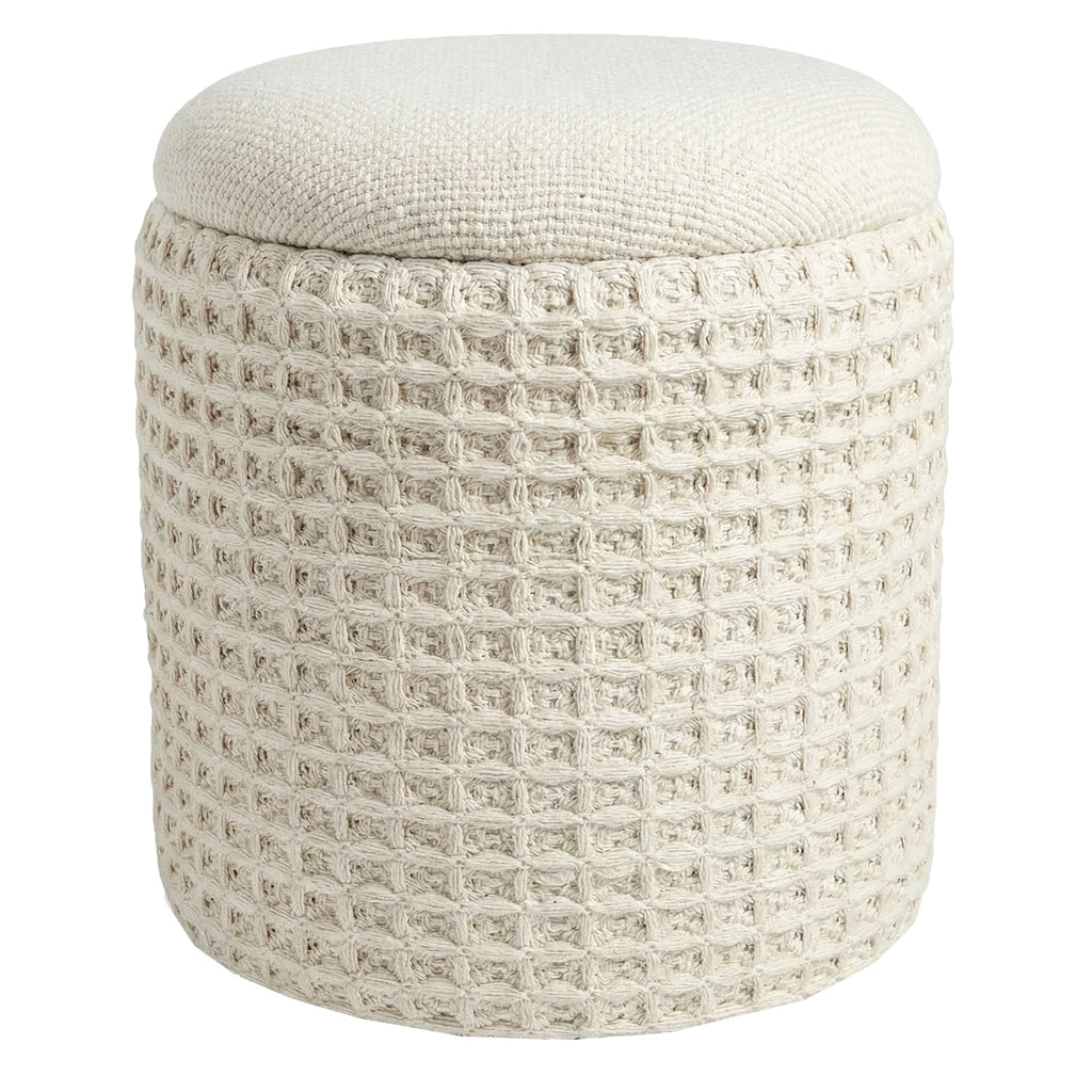 Indigo Round Storage Ottoman