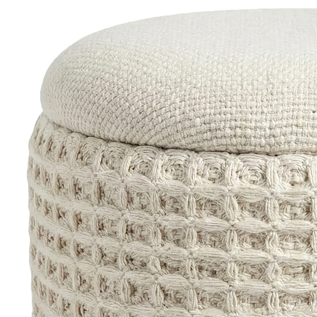 Indigo Round Storage Ottoman