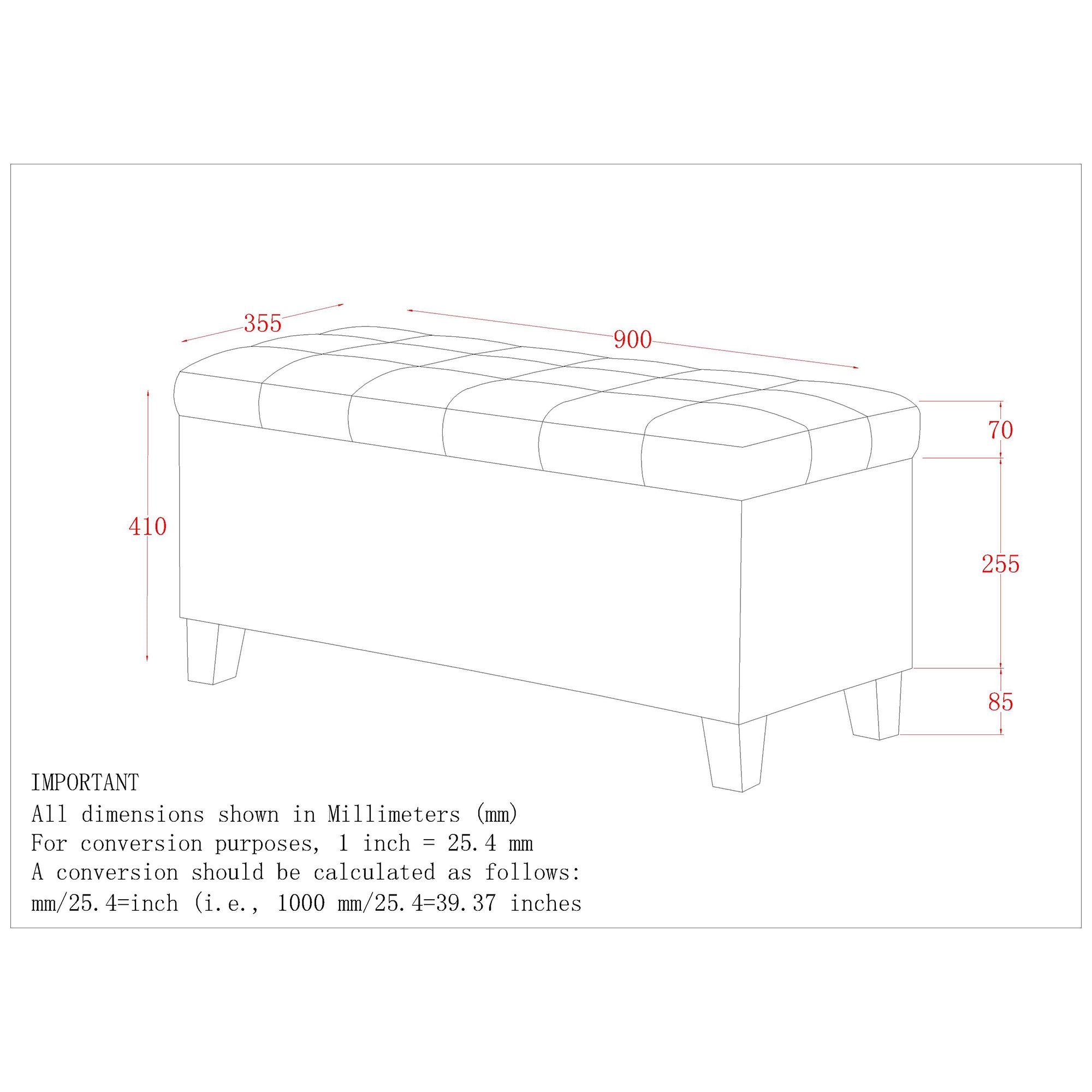 Lila Storage Ottoman Bench