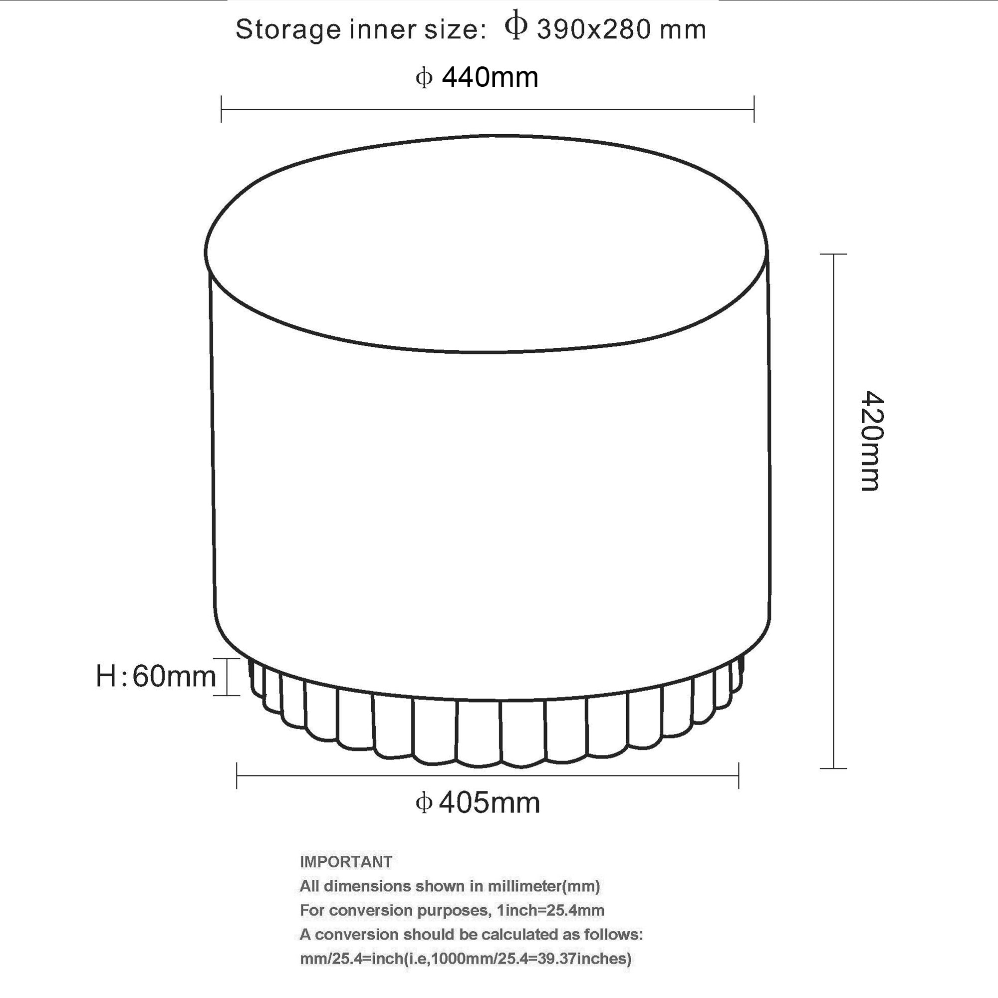 Sadie Round Storage Ottoman