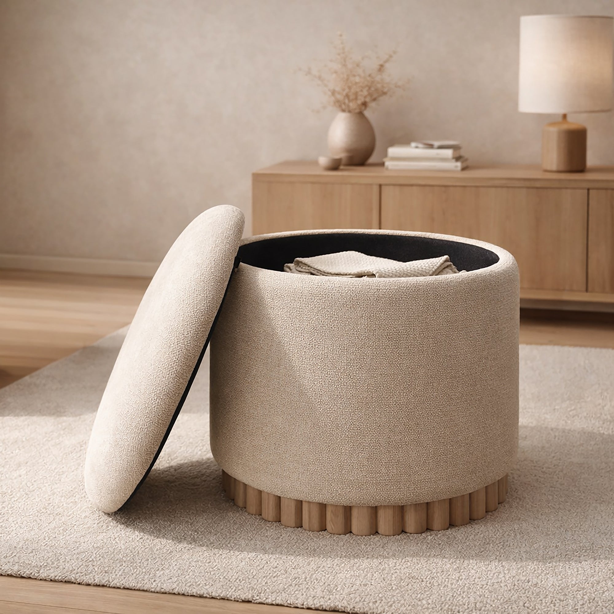 Sadie Round Storage Ottoman