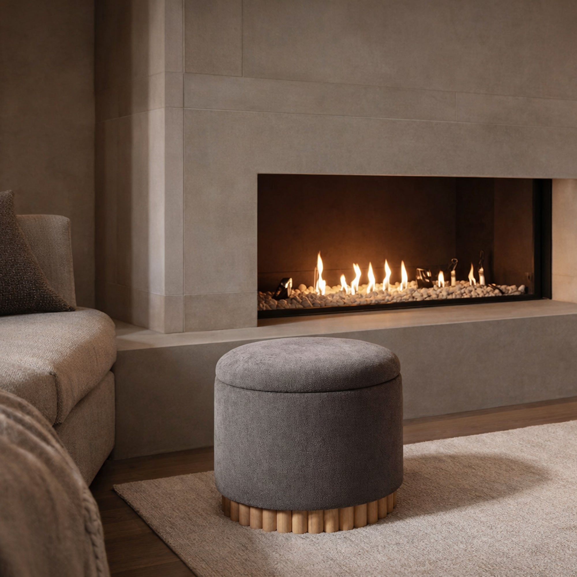 Sadie Round Storage Ottoman