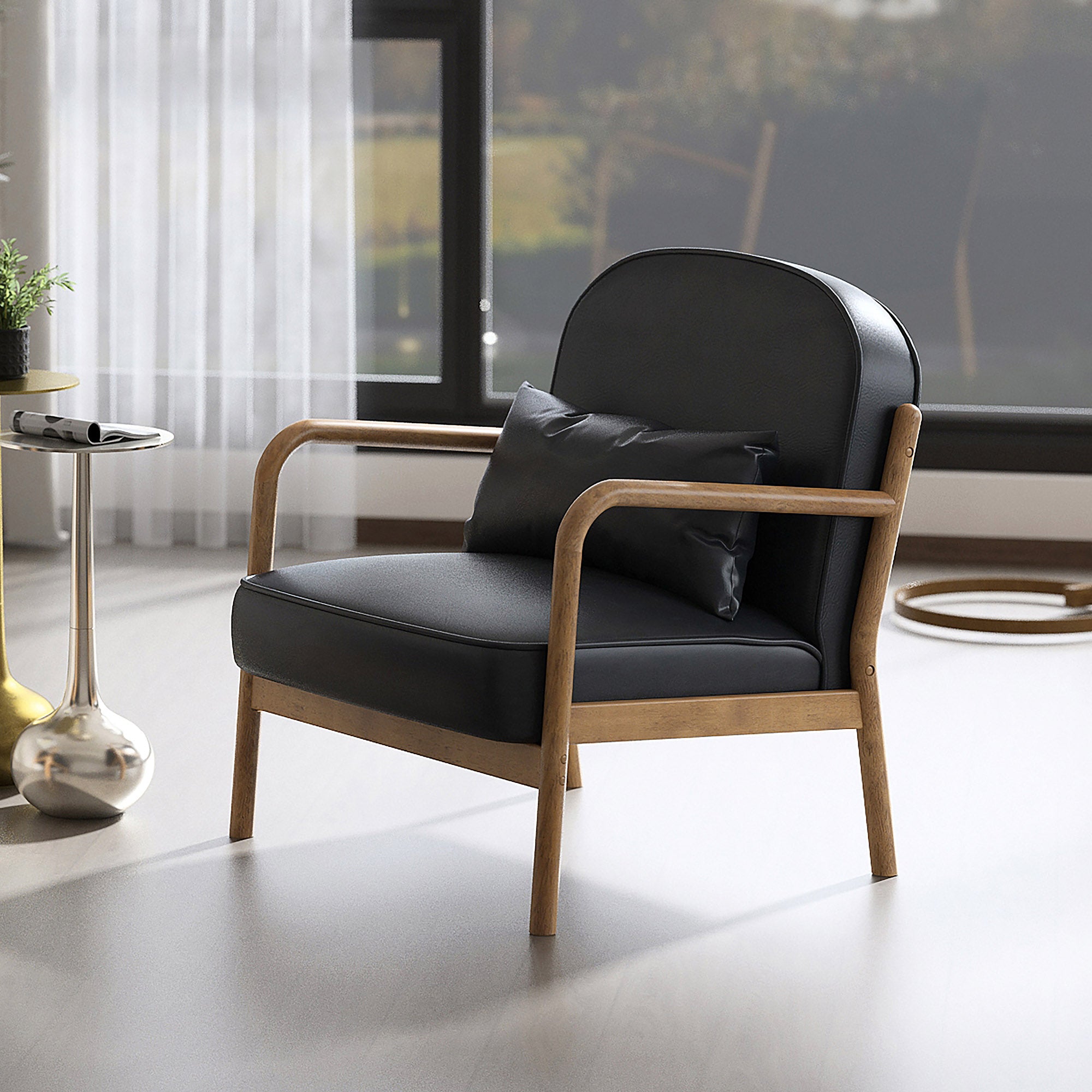 Fani Accent Chair, Faux Leather
