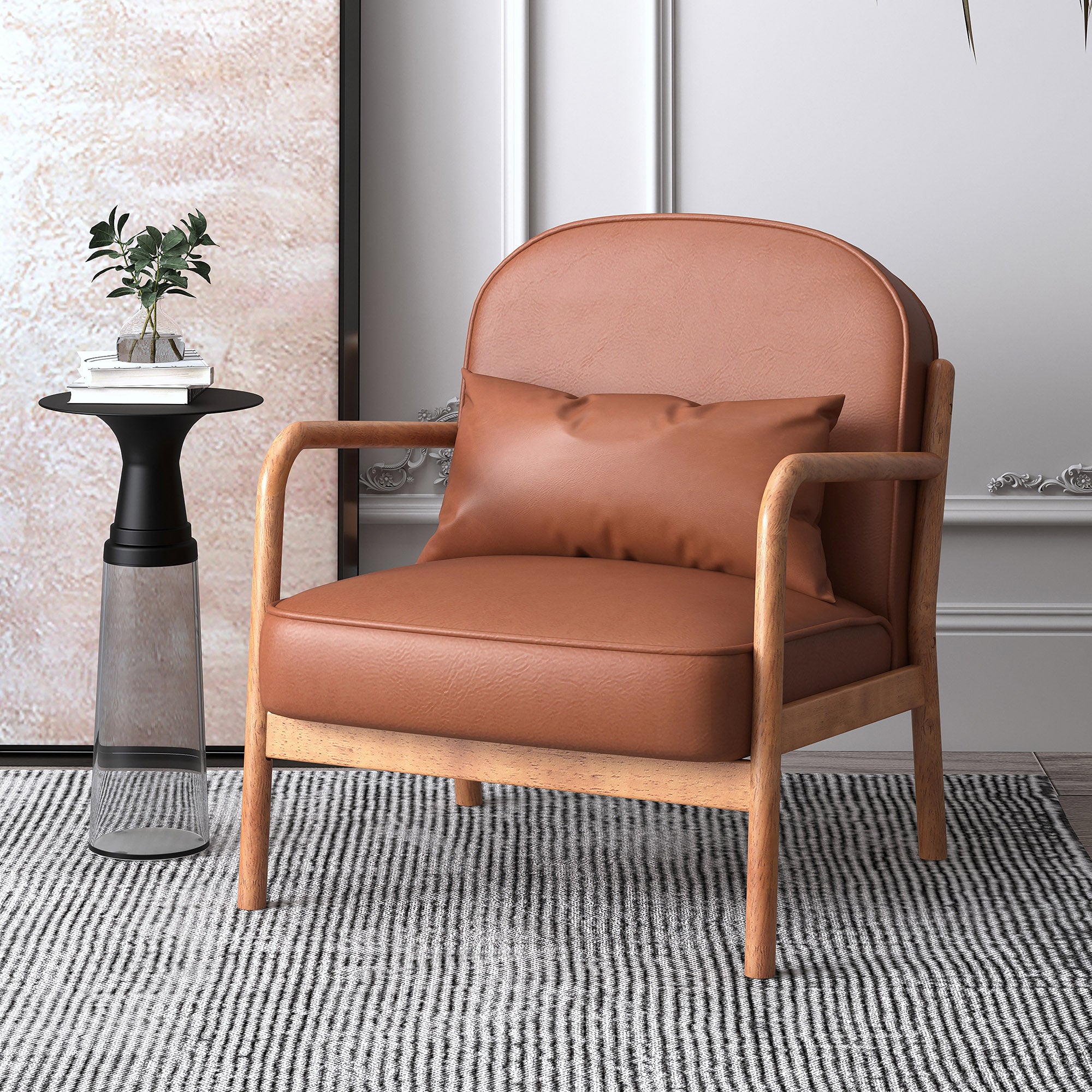 Fani Accent Chair, Faux Leather