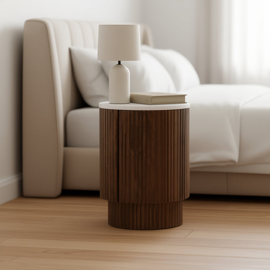 Reyna Round Accent Table W/Storage