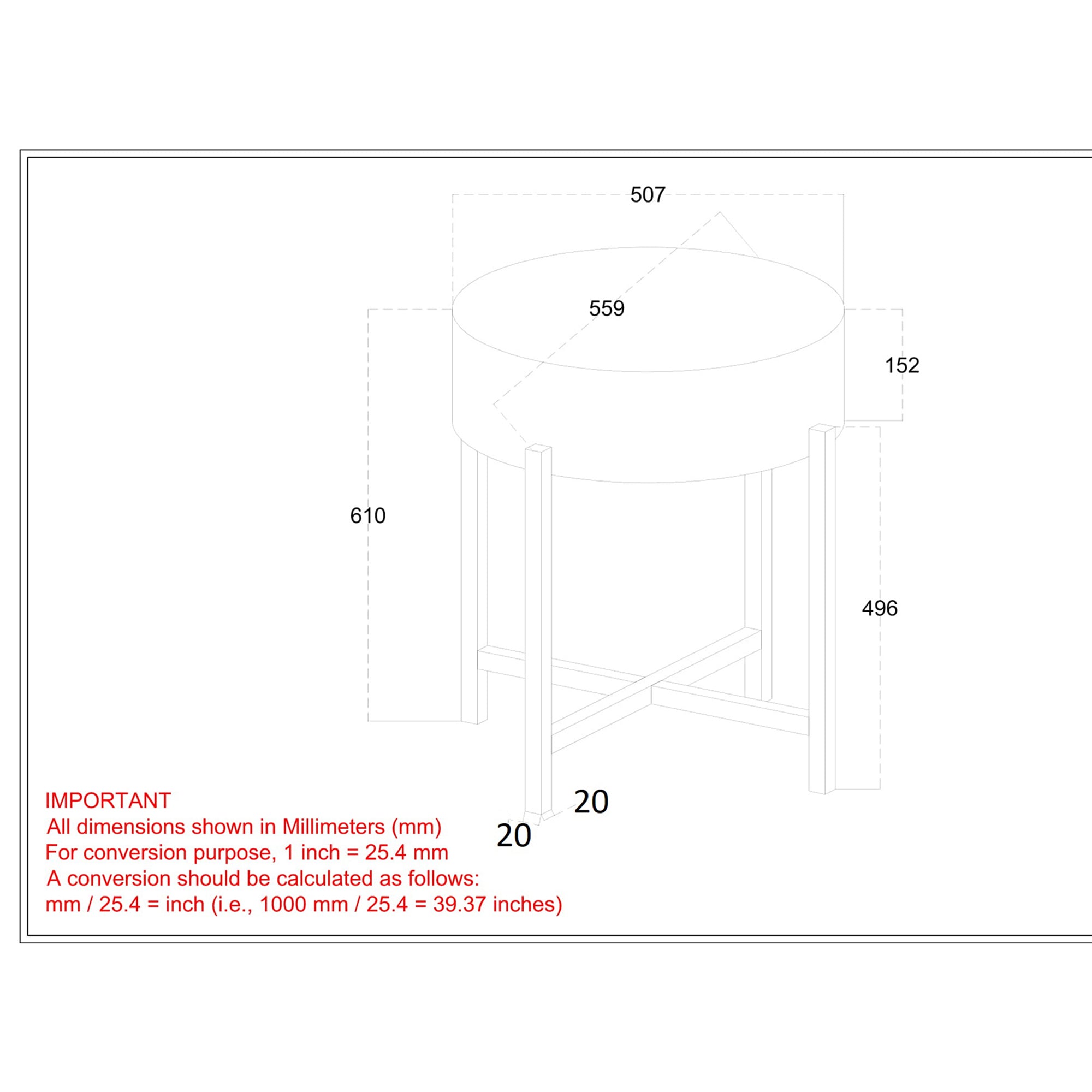 Blox Round Accent Table