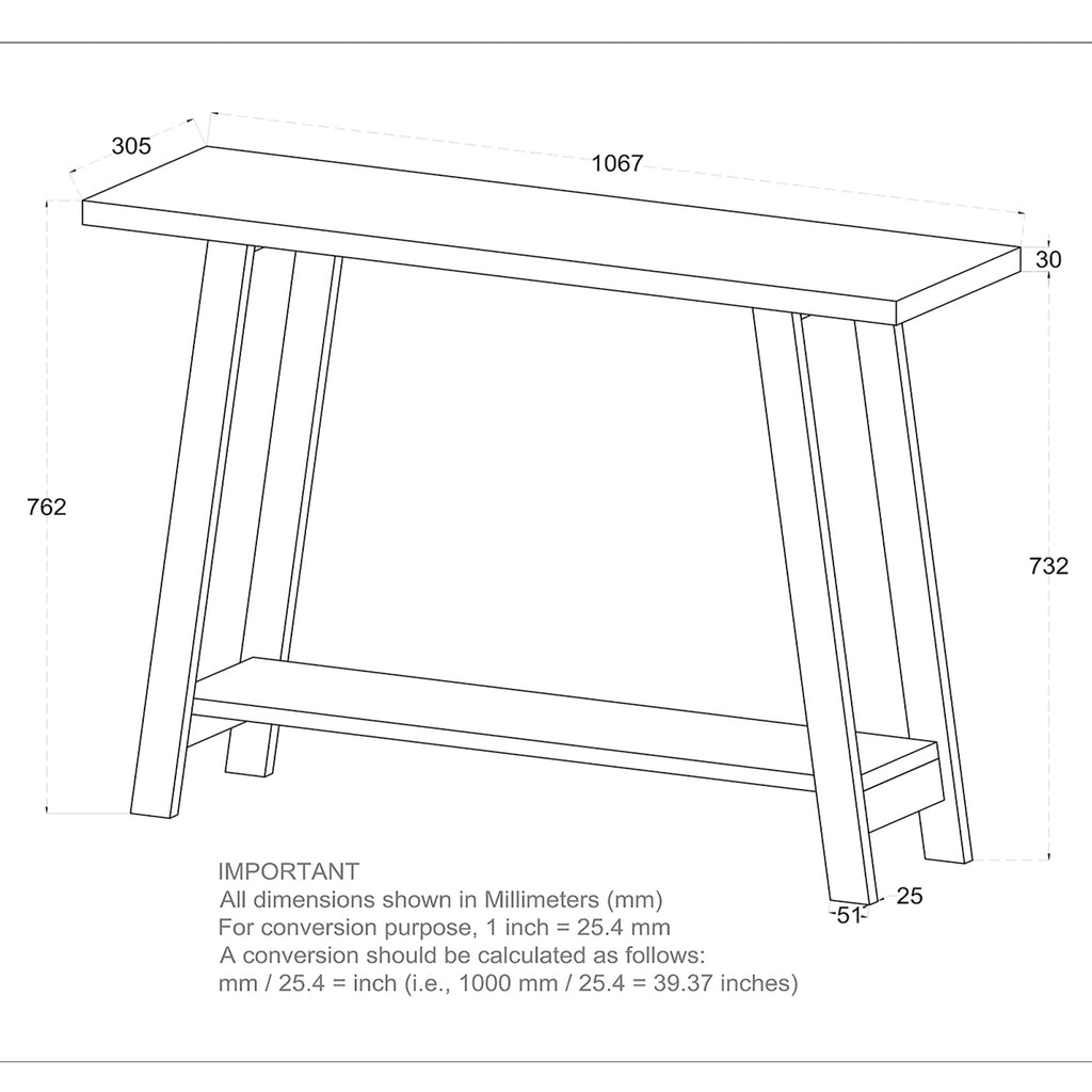 Volsa Console Table, 42"