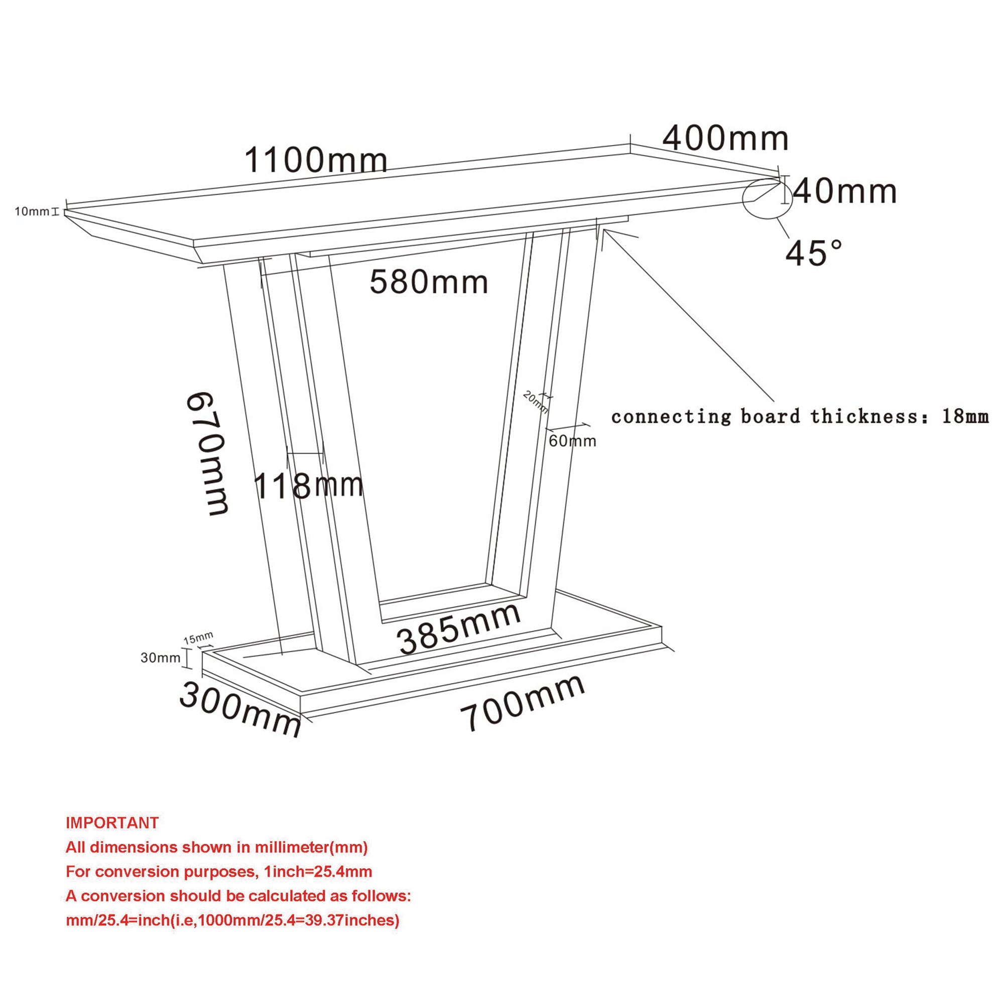 Forna Console Table, 43.5"