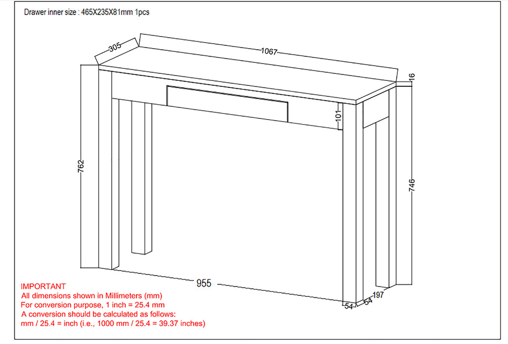 Idris Console/Desk, 42"
