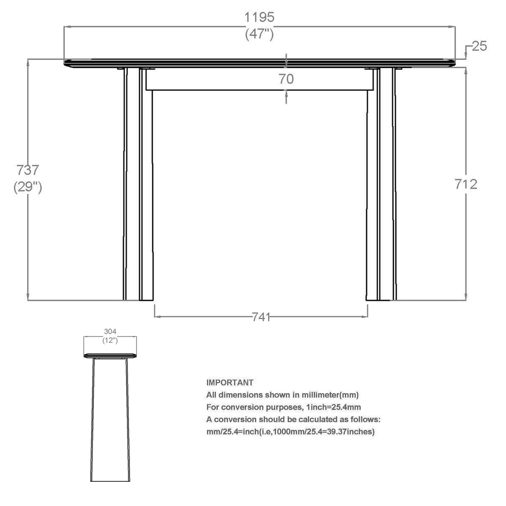 Bazul Console Table, 47"