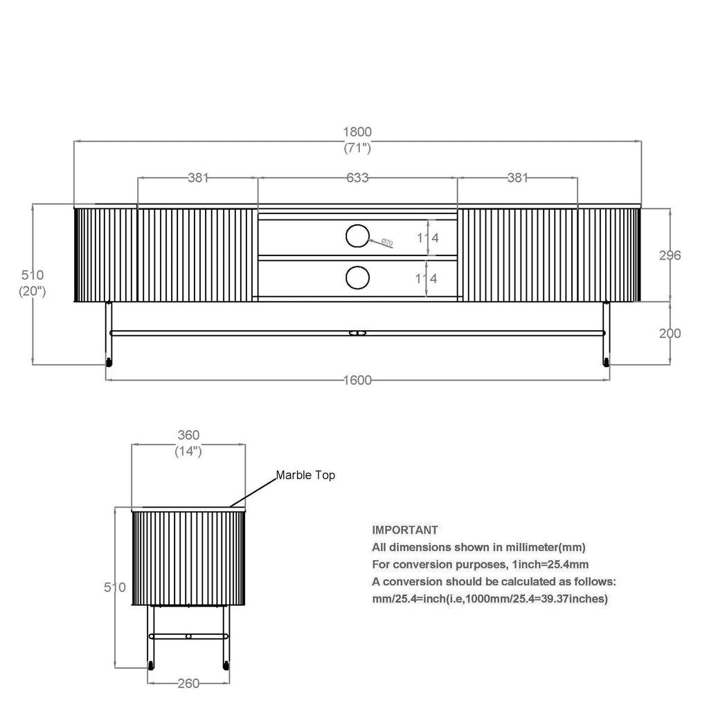 Reyna Media Cabinet, 71"
