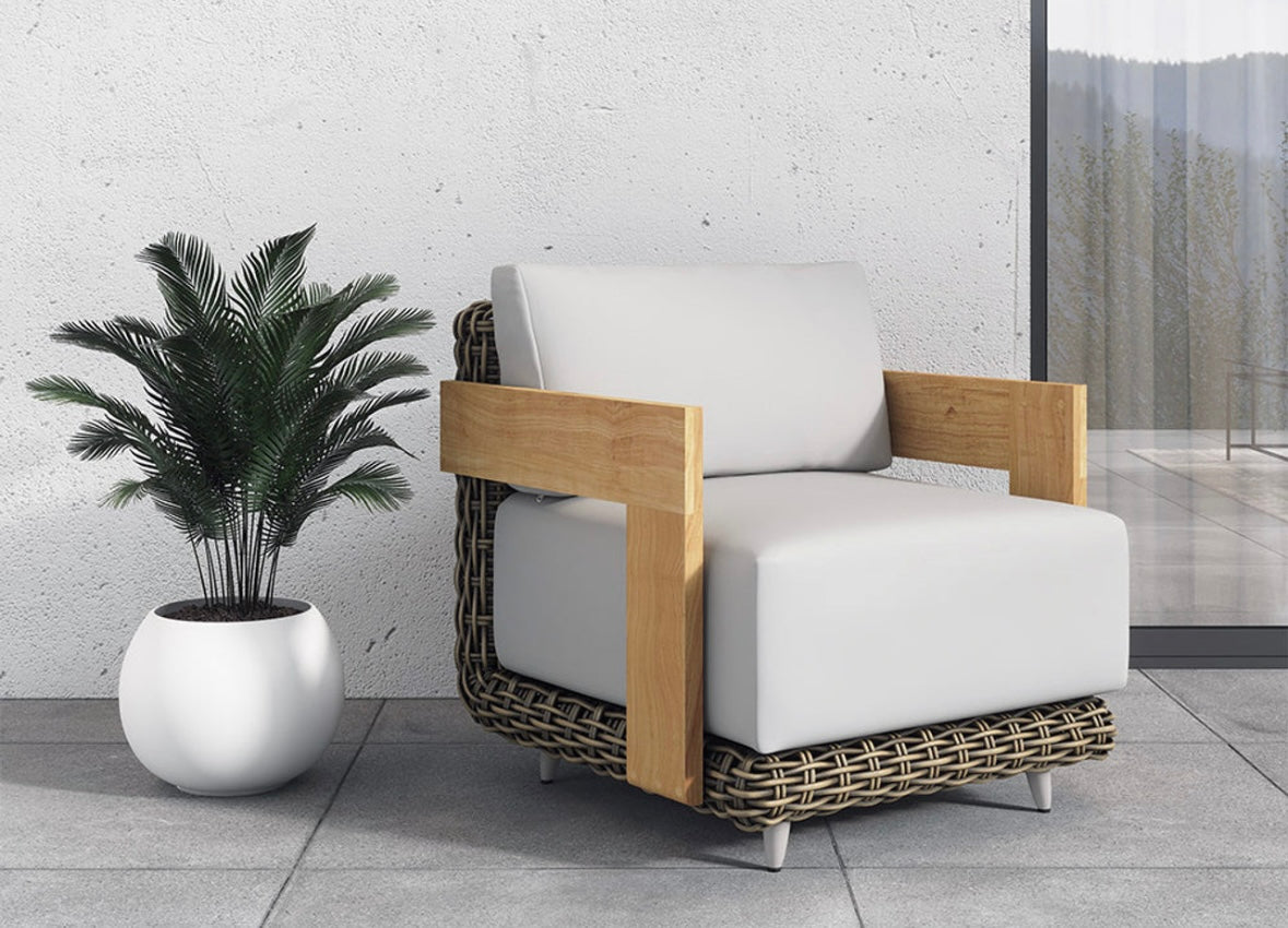 Solid Teak Accent Chair